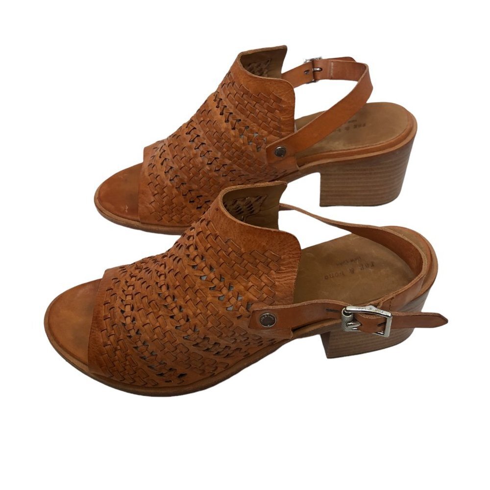 Rag & Bone Wyatt Ankle Strap Sandals Size 10 EU 40 Mid-Heel Woven Perforated - Picture 3 of 11